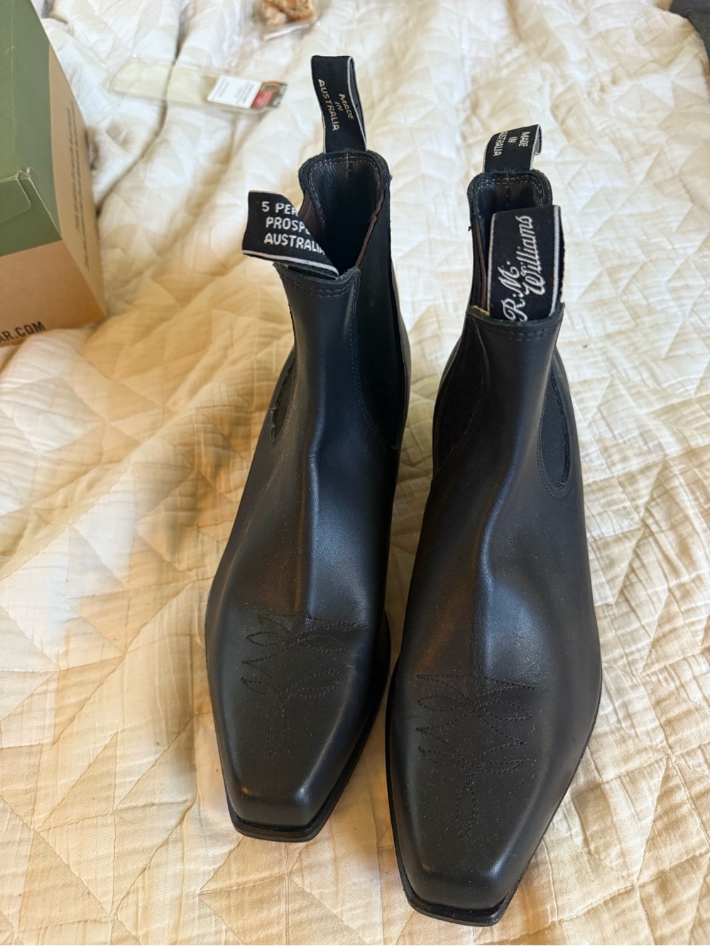 R.M. Williams Black Leather Chelsea Ankle Boots